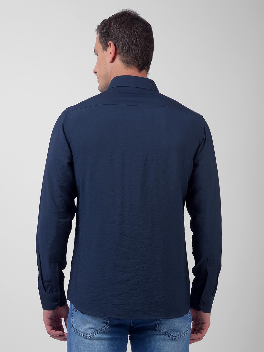 Numero Uno Men Navy Blue Regular Fit Shirt